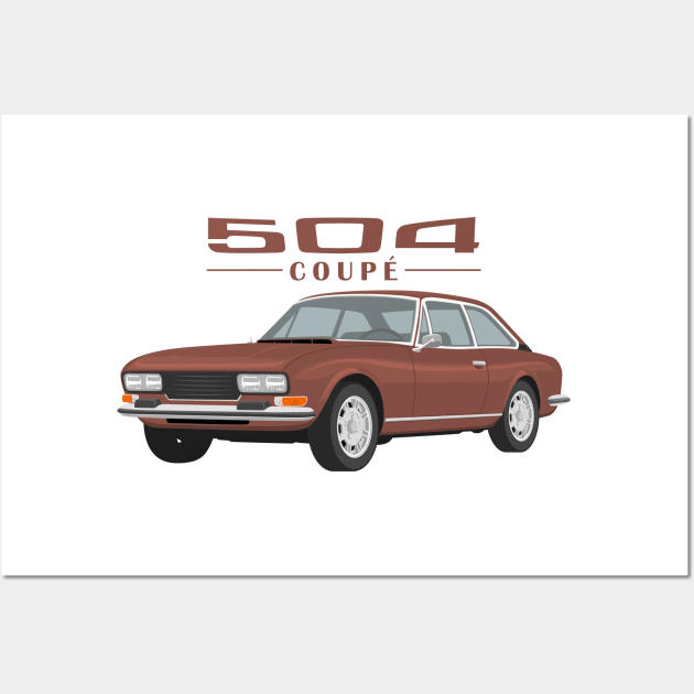 504 Coupé Cabriolet Coupe brown Wall Art by creative.z